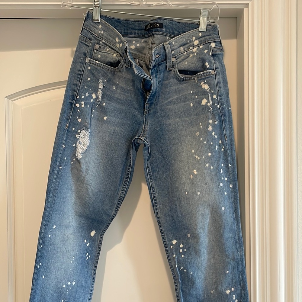 Level99 splatter jeans size 25 ankle length